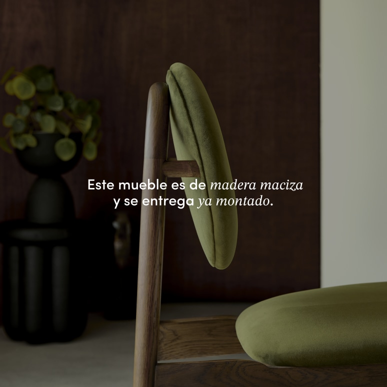 Olive - Silla de roble macizo y terciopelo verde