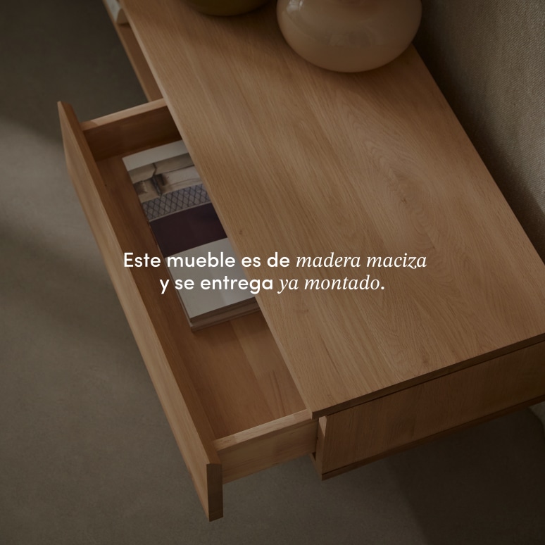 Esmée - Mueble de TV de roble macizo 180 cm