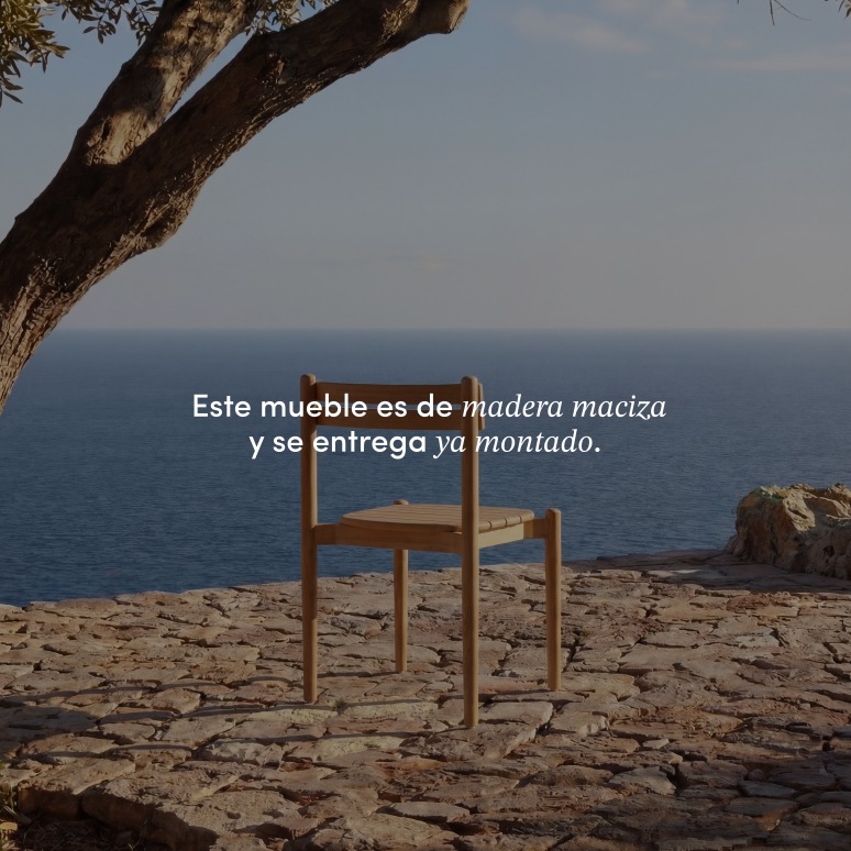 Vadim - Conjunto de jardín de teca maciza con 4 sillas