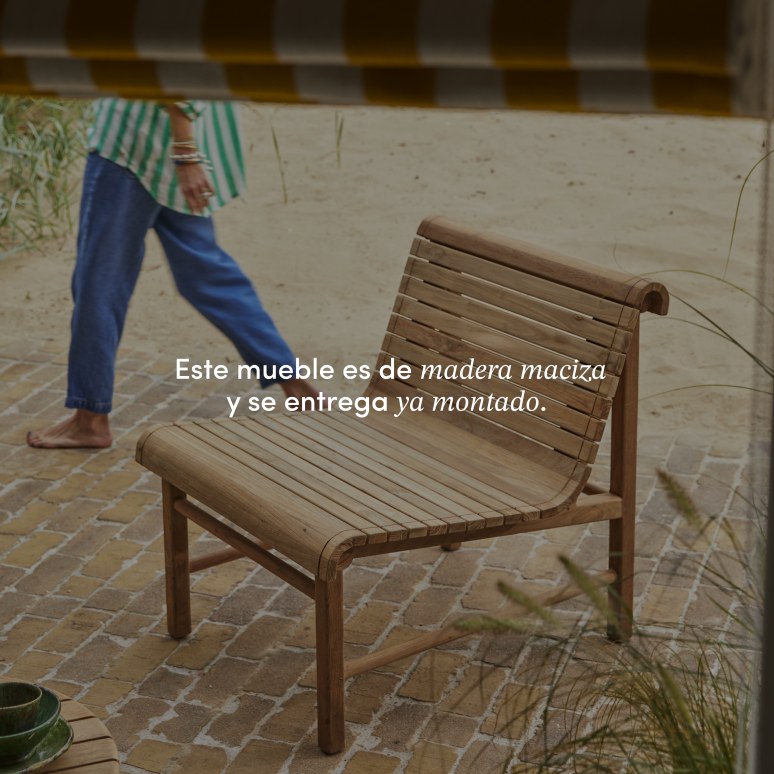 Hélen - Salón de jardín de teca maciza reciclada de 2 plazas