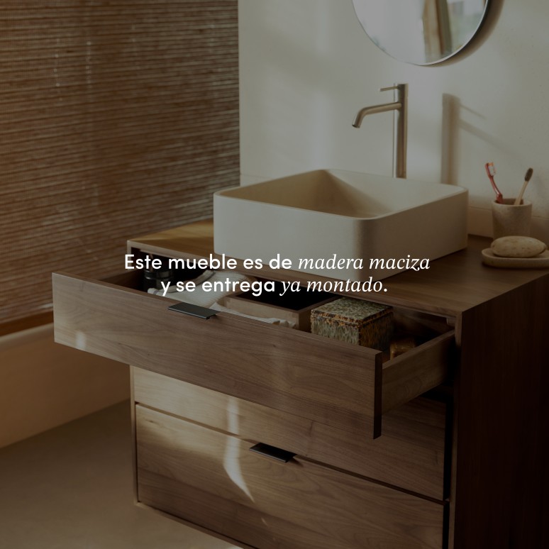 Senson - Mueble de baño de nogal macizo 80 cm