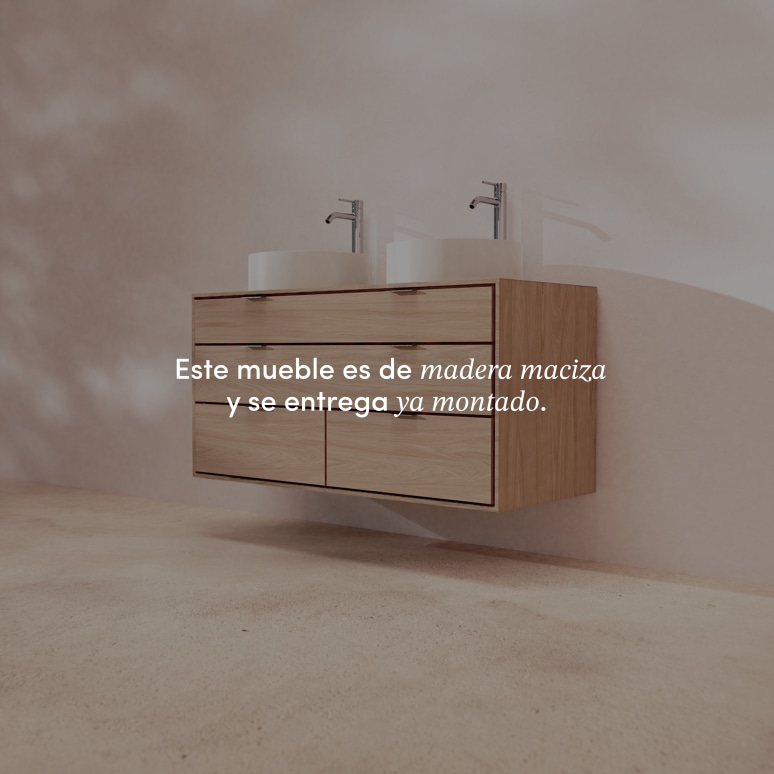 Senson - Mueble de baño de roble macizo 120 cm