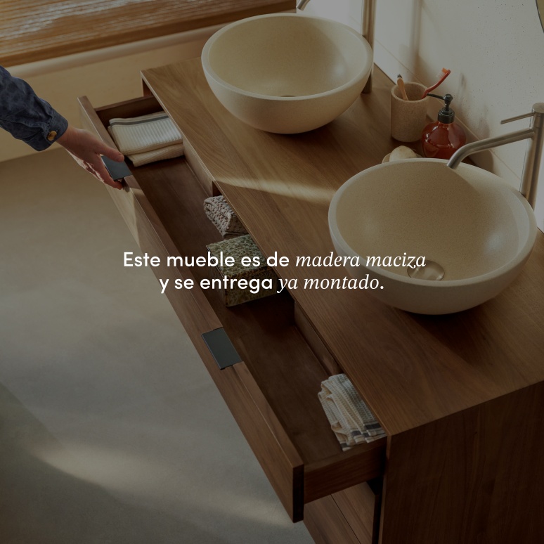 Senson - Mueble de baño de nogal macizo 120 cm