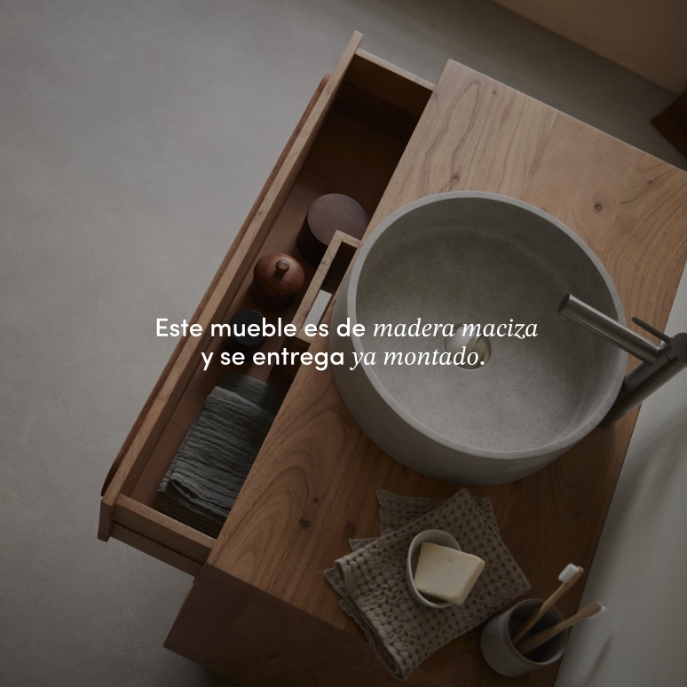 Olga - Mueble de baño de acacia maciza 90 cm