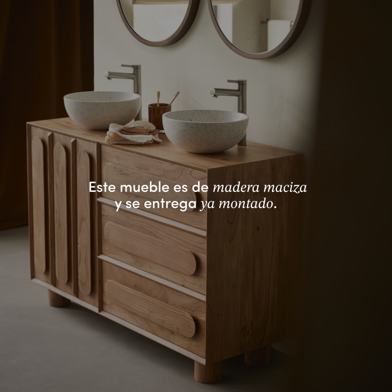 Olga - Mueble de baño de acacia maciza 120 cm