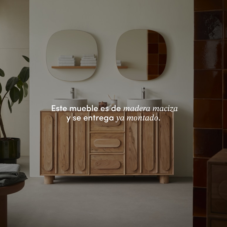 Olga - Mueble de baño de acacia maciza 145 cm