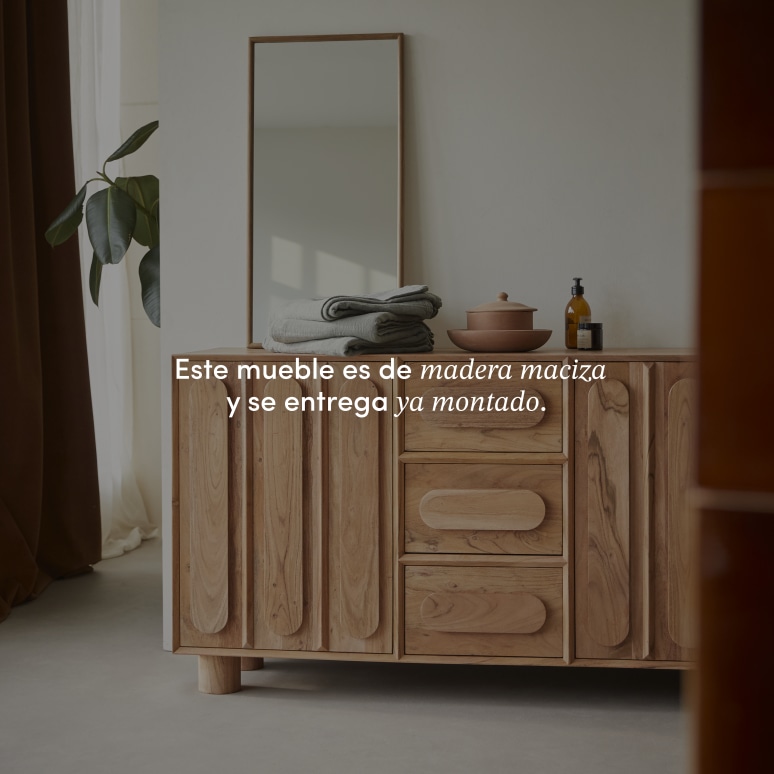 Olga - Mueble de almacenamiento de acacia maciza 145 cm