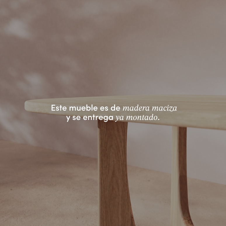 Mattia - Mesa de roble macizo y travertino para 4 personas