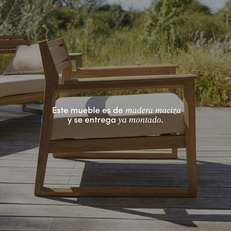 Vasco - Sillón de jardín de teca maciza reciclada