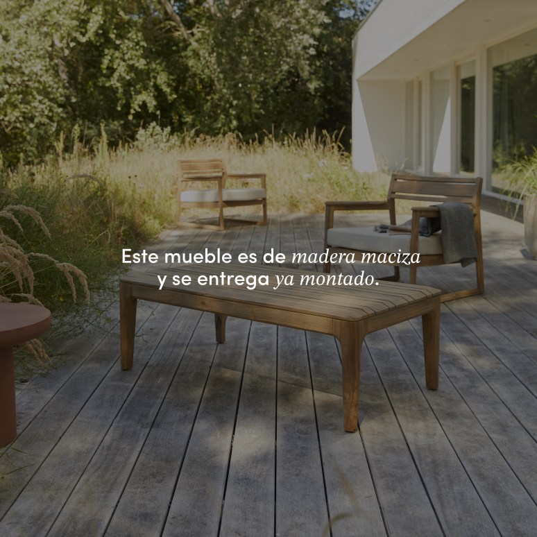 Vasco - Mesa de centro de jardín de teca maciza reciclada