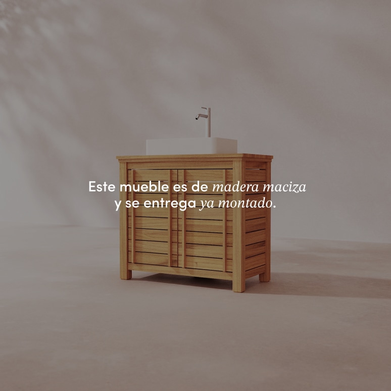 Rose - Mueble de lavabo de teca maciza 90 cm