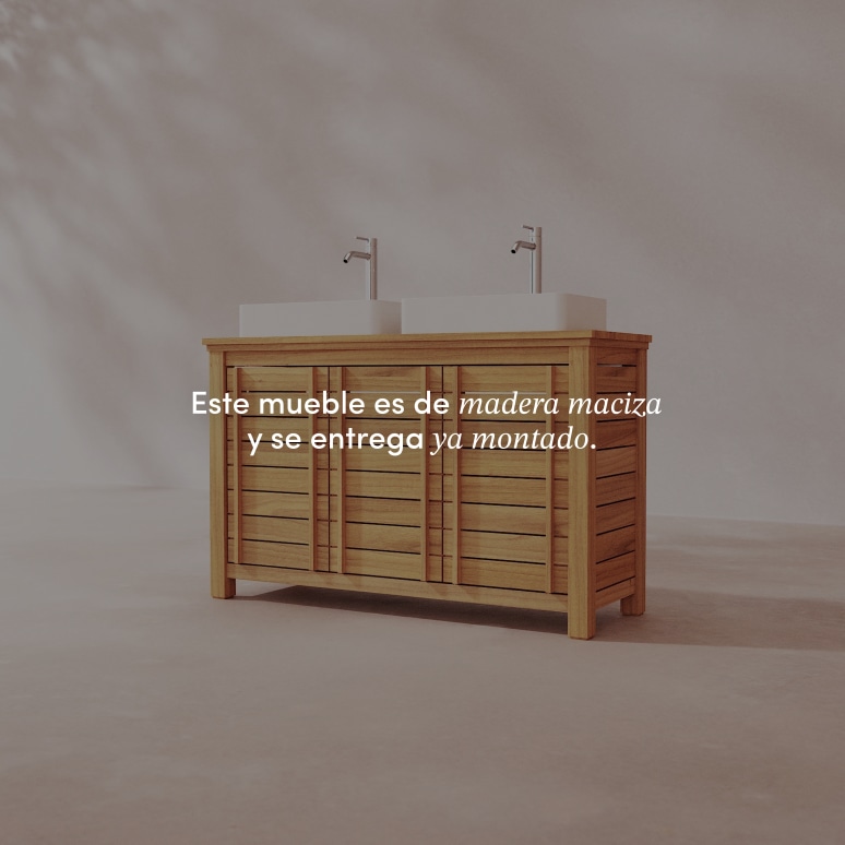 Rose - Mueble de lavabo de teca maciza 125 cm