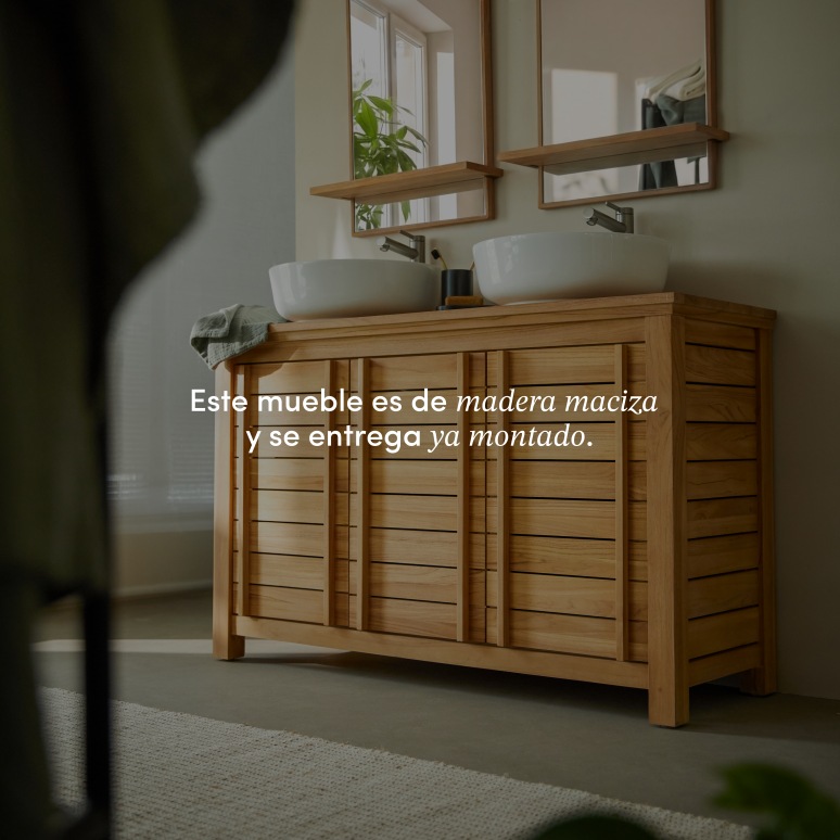 Rose - Mueble de lavabo de teca maciza 125 cm