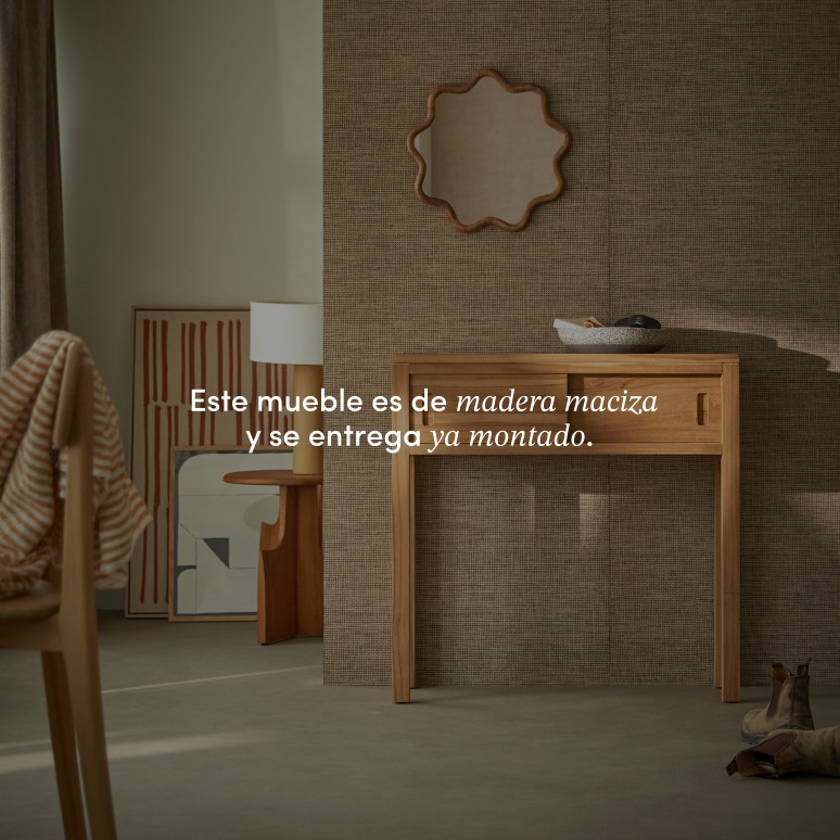 Anton - Consola de teca maciza 80 cm