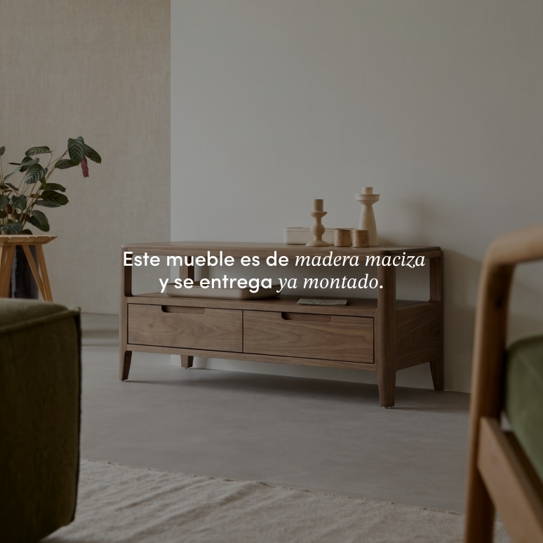 Arto - Mueble de TV de nogal macizo 100 cm