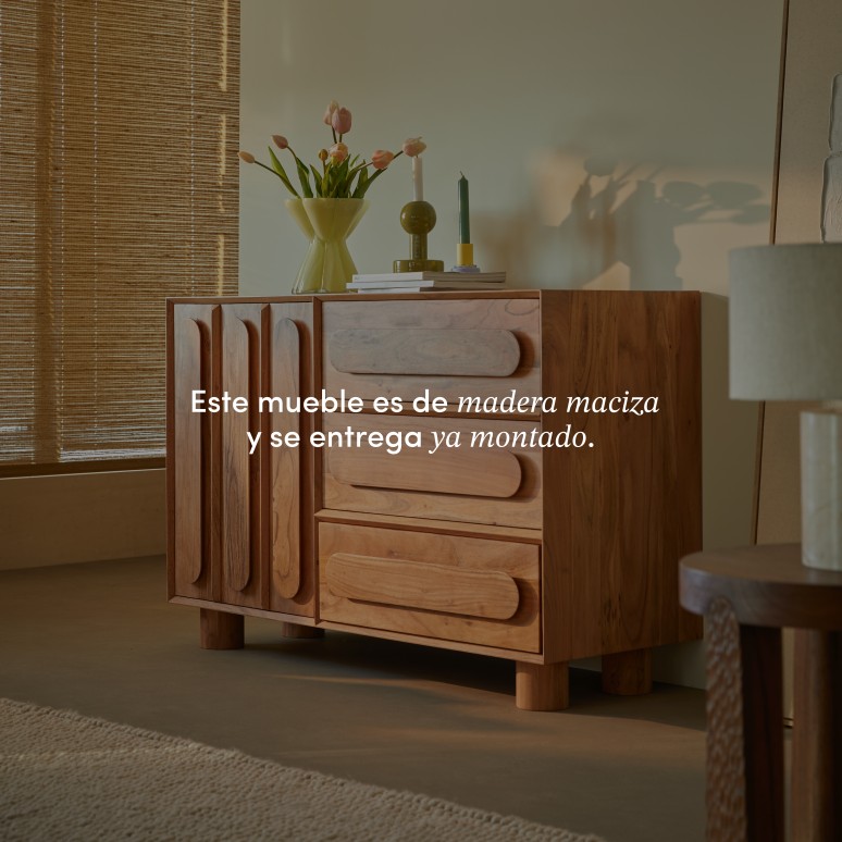 Olga - Aparador de acacia maciza 120 cm