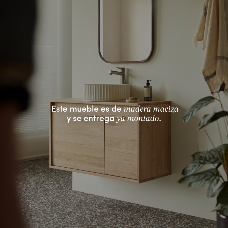 Néo - Mueble de baño de caucho macizo 90 cm