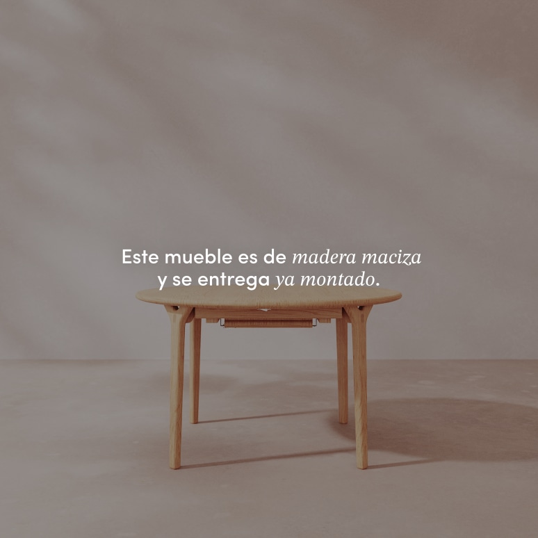 Clara - Mesa extensible de roble macizo redonda 4-8 personas