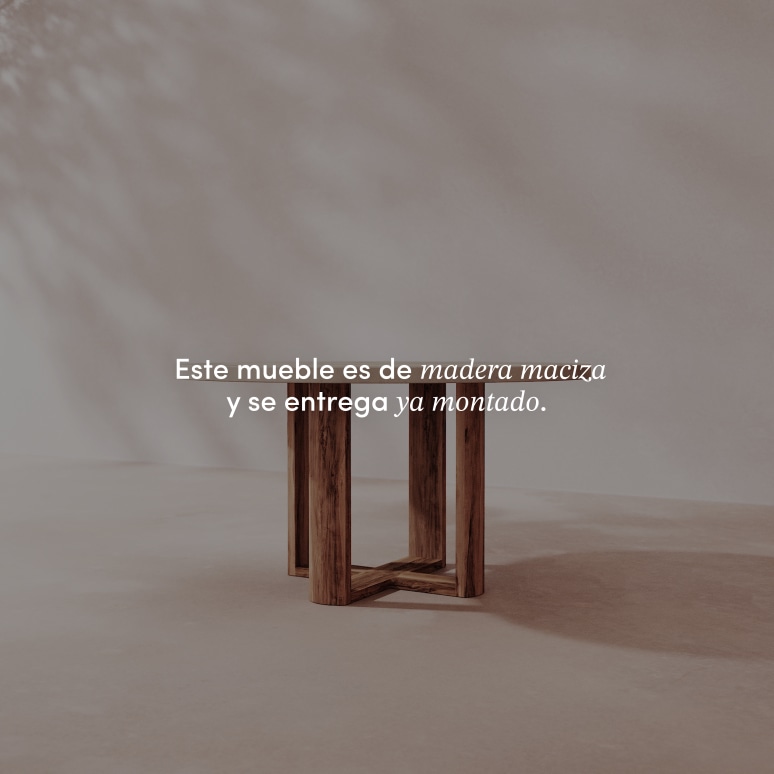 Rose May - Mesa de jardín redonda de acacia maciza y hormigón crudo 4/6 pers.