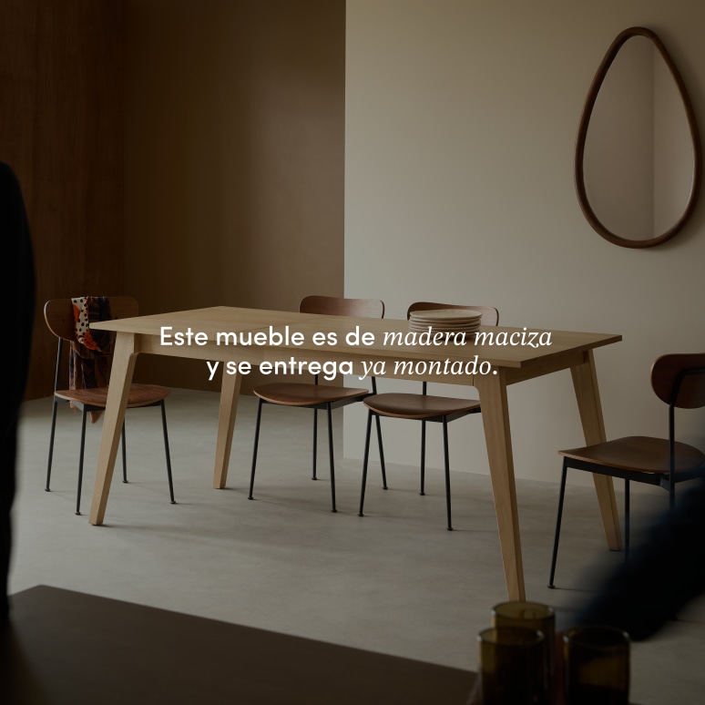 Esmée - Mesa extensible de roble macizo 4-6 personas