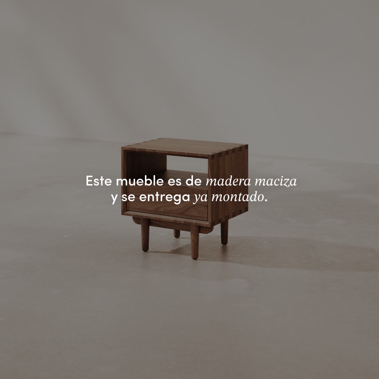 Ellie - Mesita de noche de nogal macizo