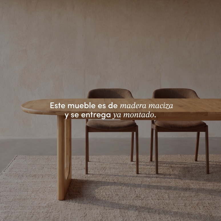 Mattia - Mesa extensible de roble macizo 6-8 pers