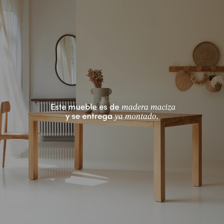 Eden - Mesa de teca maciza para 6/8 personas