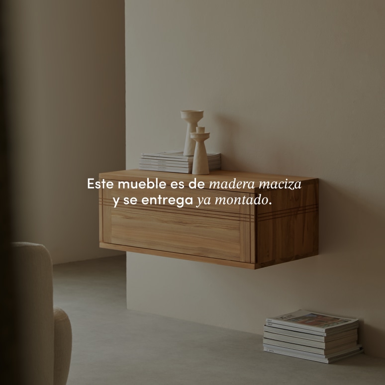 Basic - Mueble de TV de teca maciza 80 cm