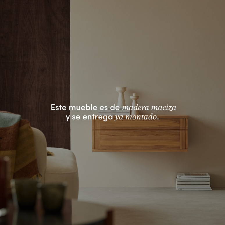 Basic - Mueble de TV de teca maciza 80 cm