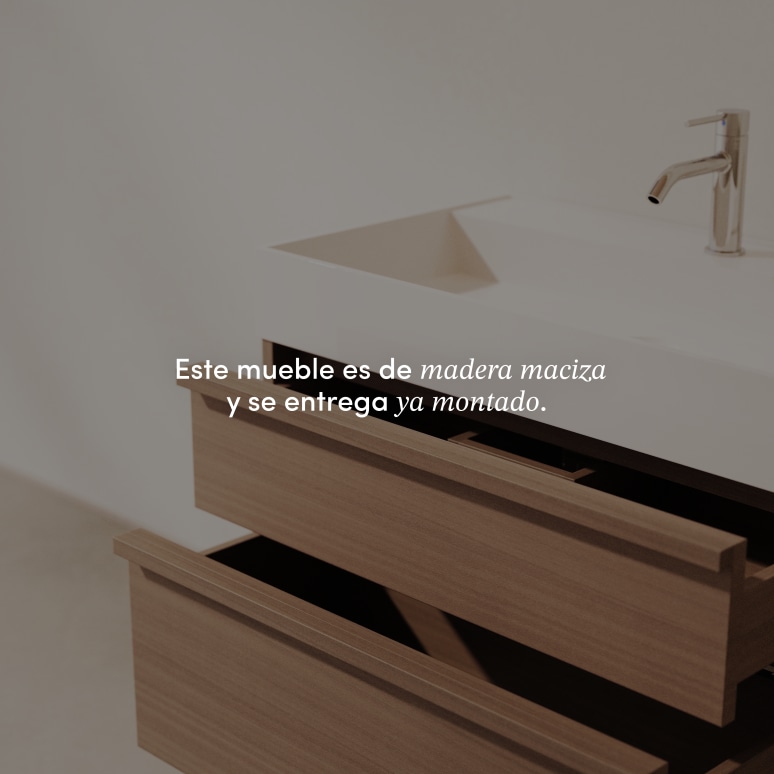 Margot - Mueble de baño de caucho macizo y terrazo 80 cm