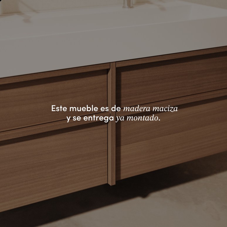 Margot - Mueble de baño de caucho macizo y terrazo 120 cm