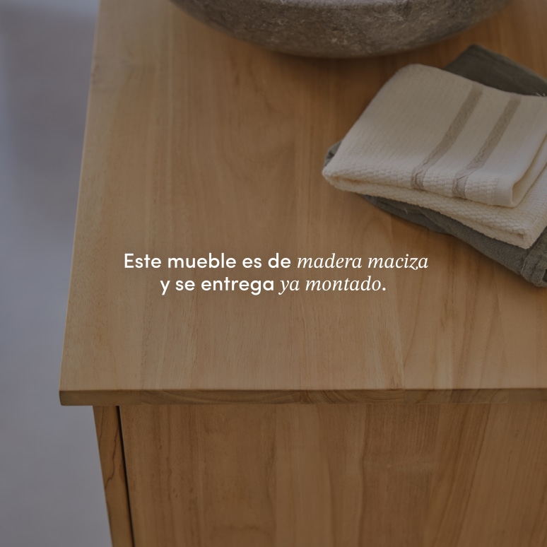 Soho - Mueble para lavabo de teca maciza de 165 cm