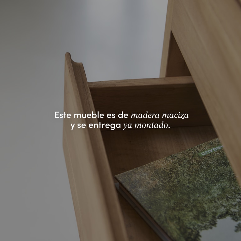Eden - Mesita de noche de teca maciza 3 cajones