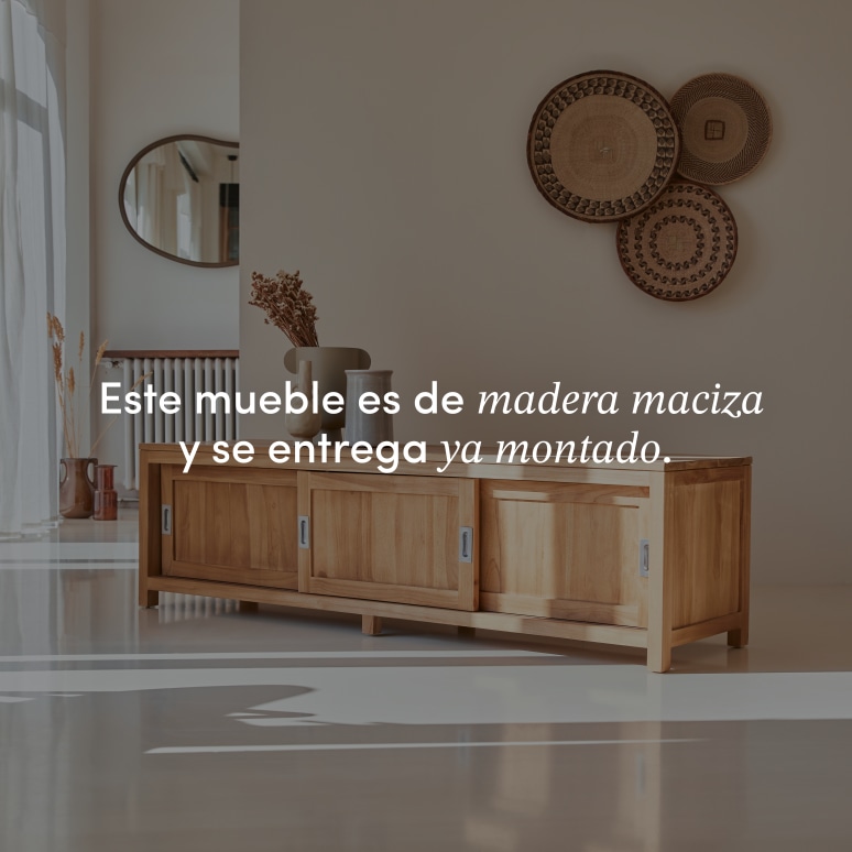 Coffee Tek - Mueble para TV de teca maciza de 180 cm