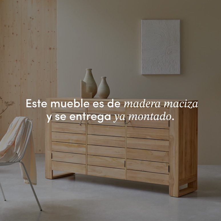 Minimalys - Aparador de teca maciza de 170 cm