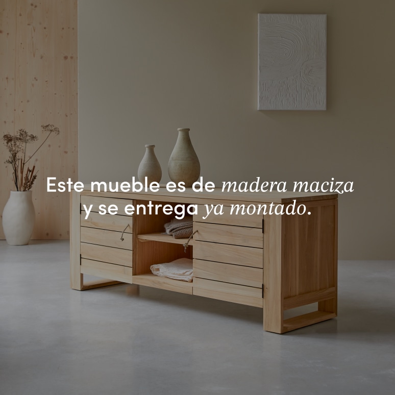 Minimalys - Mueble para TV de teca maciza de 155 cm