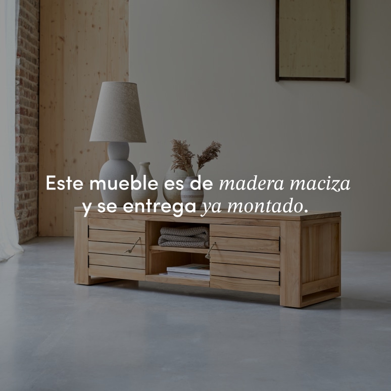 Minimalys - Mueble para TV de teca maciza de 135 cm