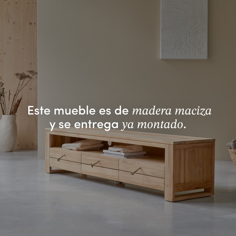 Minimalys - Mueble para TV de teca maciza de 170 cm