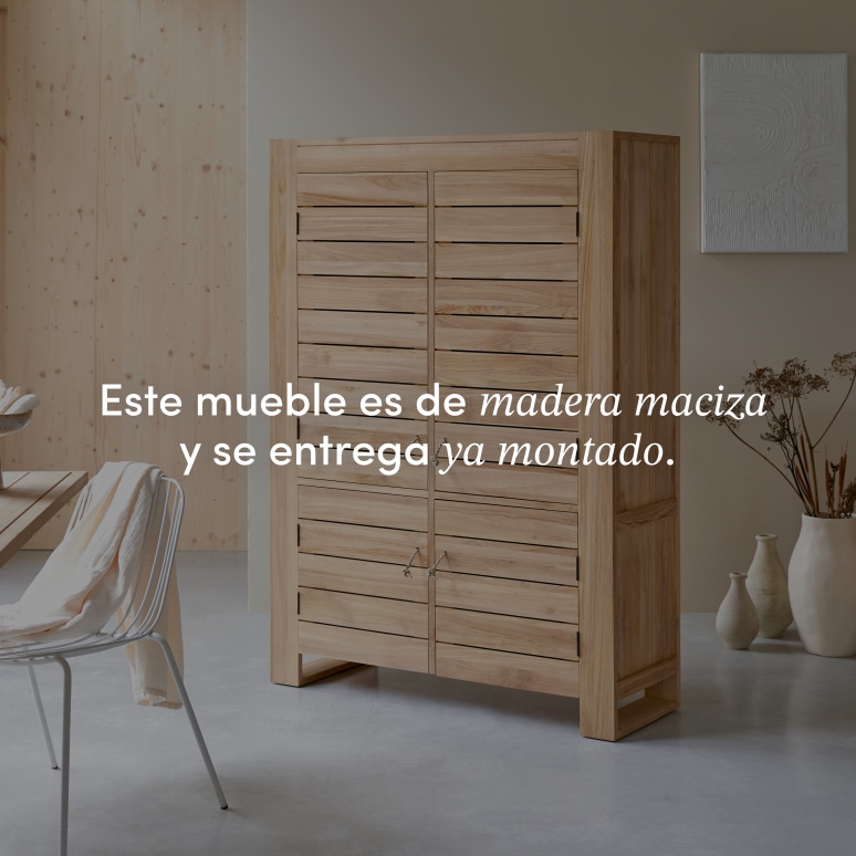 Minimalys - Aparador de teca maciza de 110 cm