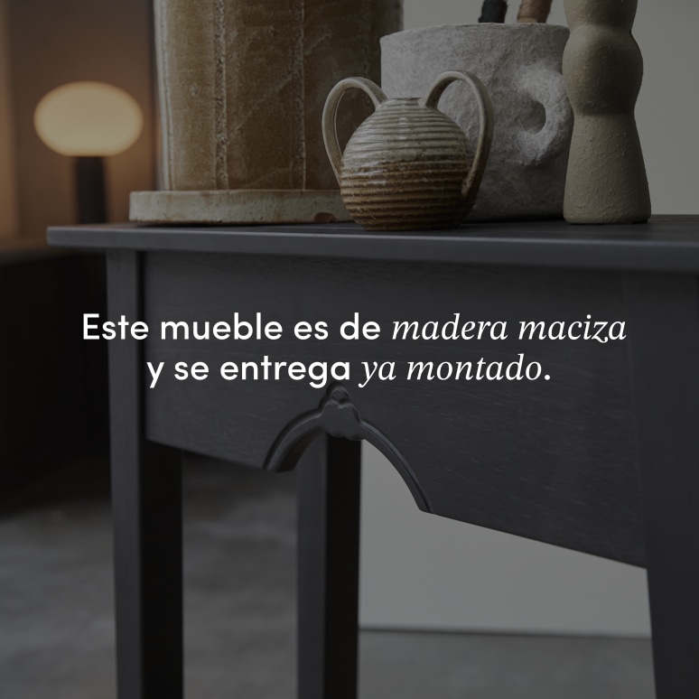 Thaki Black - Consola de pino macizo