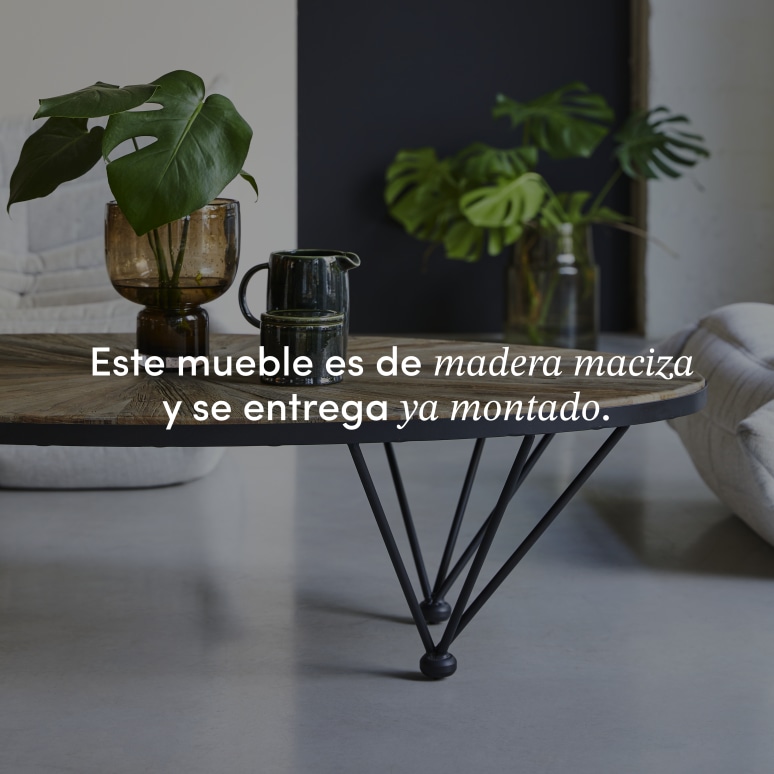 Lancelot - Mesa de centro de olmo macizo reciclado y metal