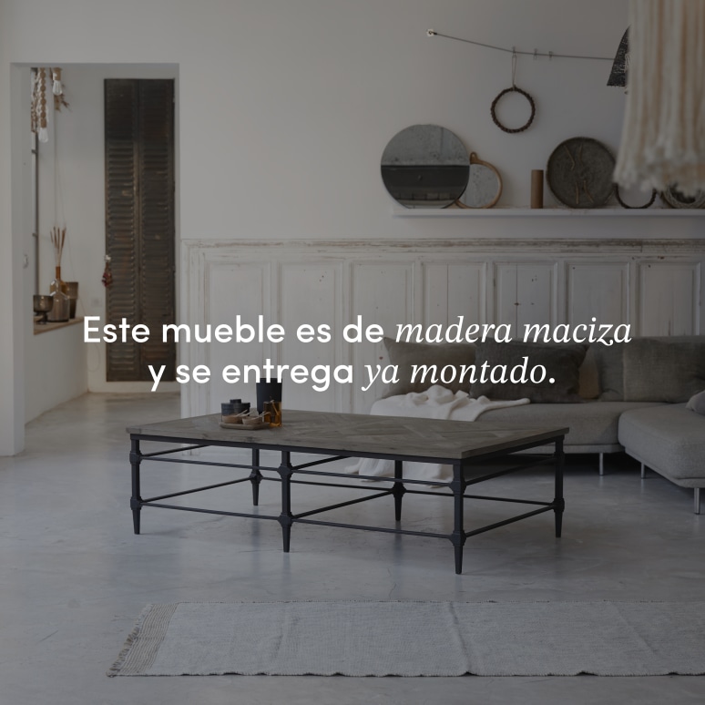 Gatsby - Mesa de centro de metal y olmo macizo