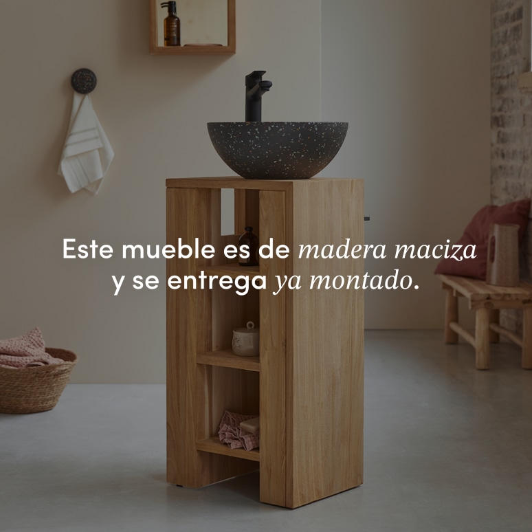 Stelle - Mueble para lavabo de teca maciza lado derecho