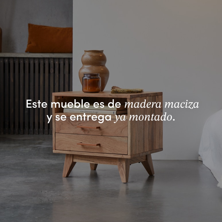 Oslo - Mesita de noche de acacia maciza