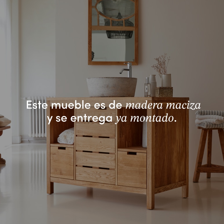 Serena - Mueble para lavabo de roble macizo de 100 cm