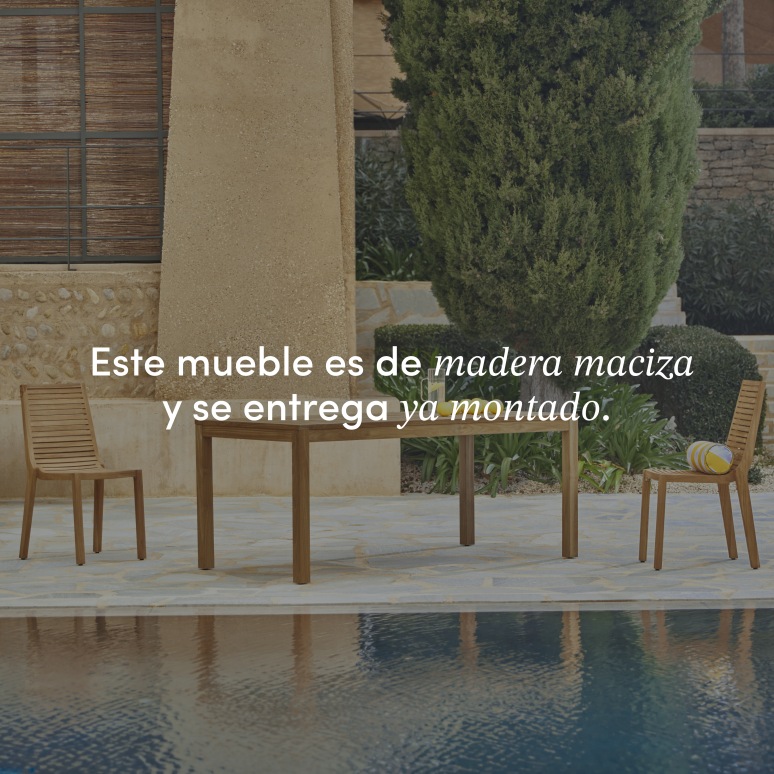 Teo - Mesa de jardín de teca maciza para 6/8 personas