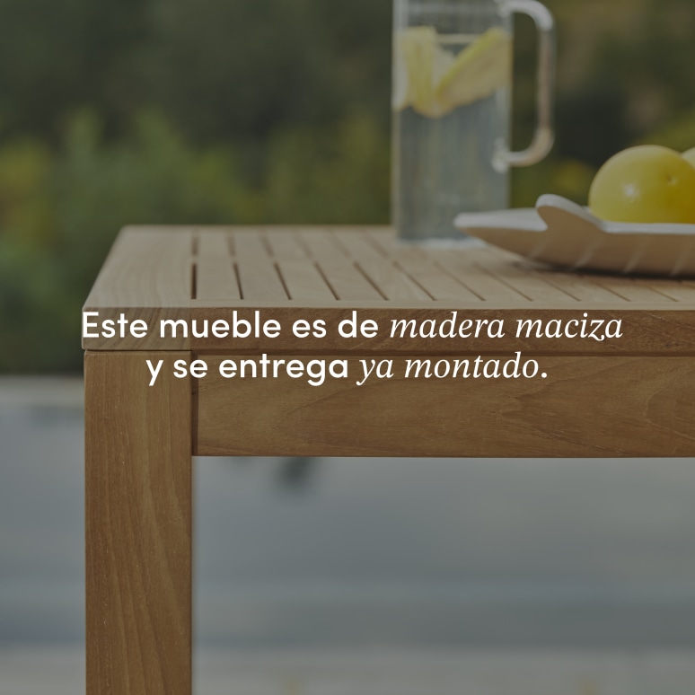 Teo - Conjunto de jardín de teca maciza con 4 sillas