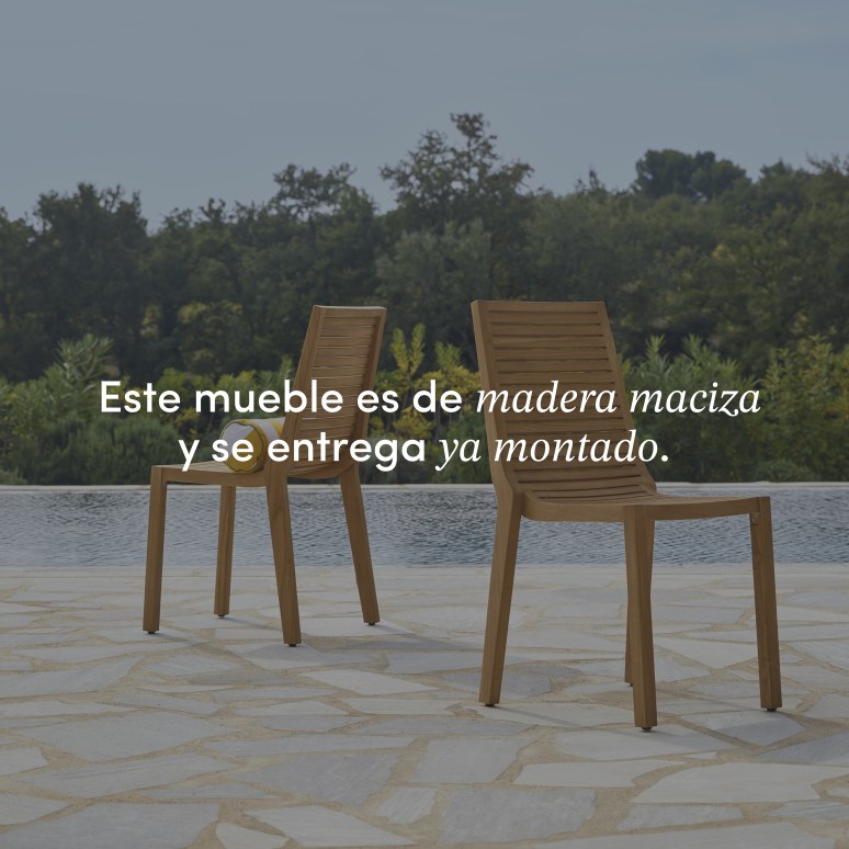 Teo - Silla de jardín de teca maciza