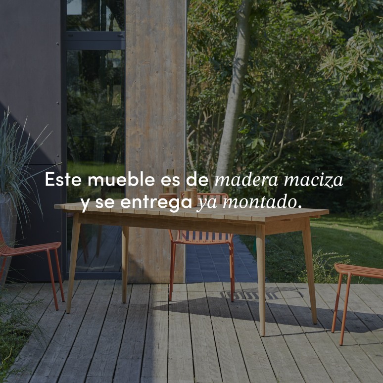 Vadim - Mesa de jardín de teca maciza para 6/8 personas