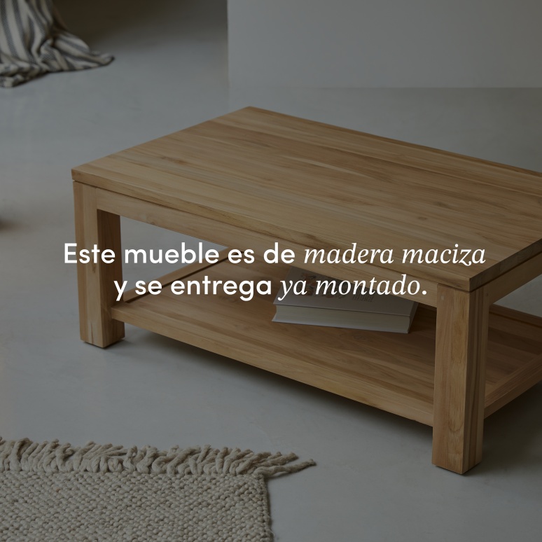 Eve - Mesa de centro rectangular de teca maciza